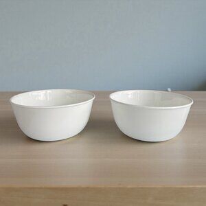 Corelle Vitrelle Winter Frost White Deep Cereal Soup Bowls Set 6 ¼” x 3"
